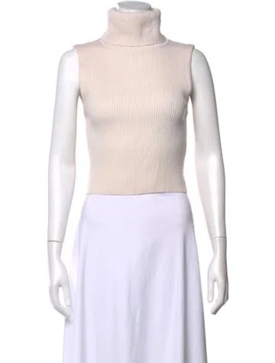 Pre-owned Alice And Olivia Wool Turtleneck Sweater In Neutrals