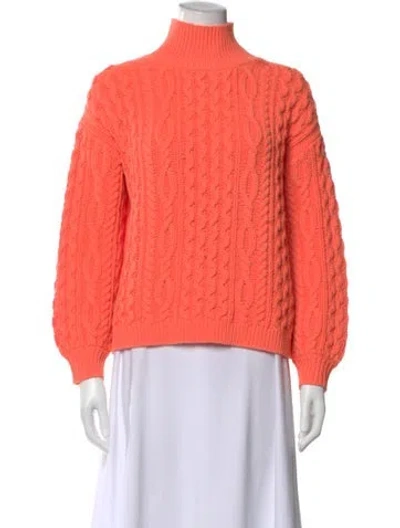 Pre-owned Alice And Olivia Wool Turtleneck Sweater In Orange