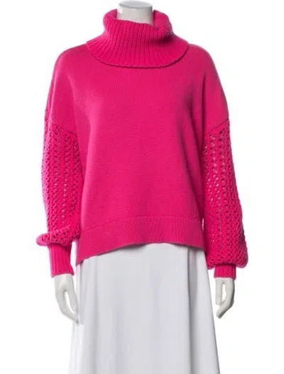 Pre-owned Alice And Olivia Wool Turtleneck Sweater In Pink