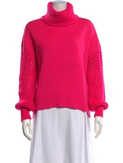 Pre-owned Alice And Olivia Wool Turtleneck Sweater In Pink