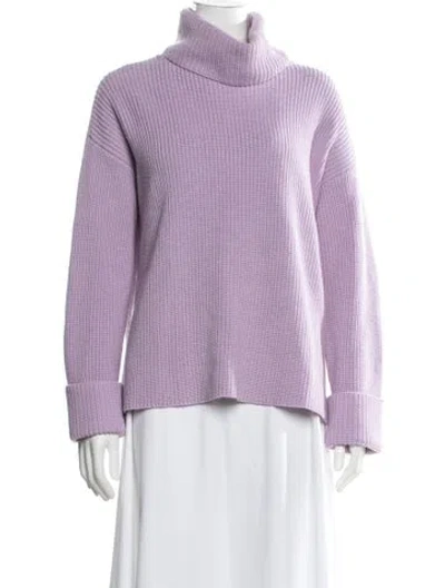Pre-owned Alice And Olivia Wool Turtleneck Sweater In Purple