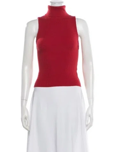Pre-owned Alice And Olivia Wool Turtleneck Sweater In Red