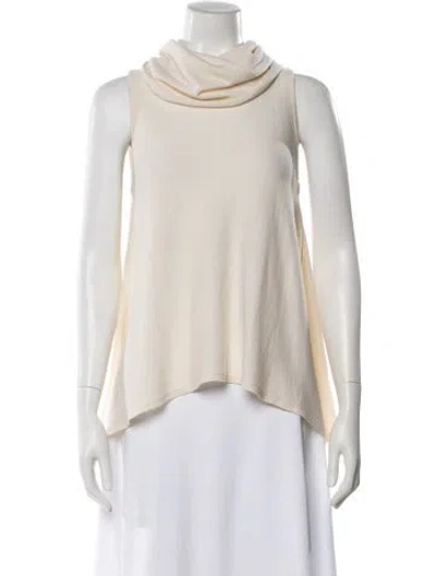 Pre-owned Alice And Olivia Wool Turtleneck Sweater In White