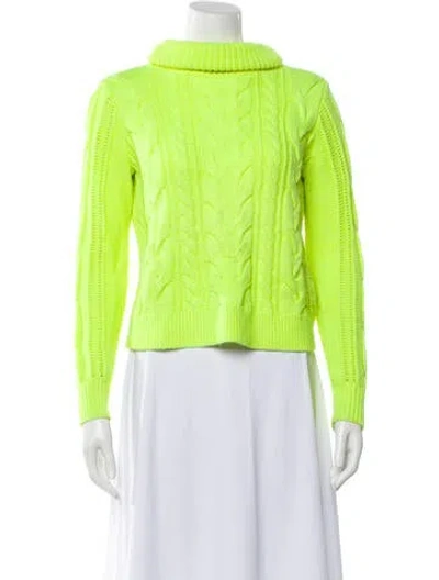 Pre-owned Alice And Olivia Wool Turtleneck Sweater In Yellow