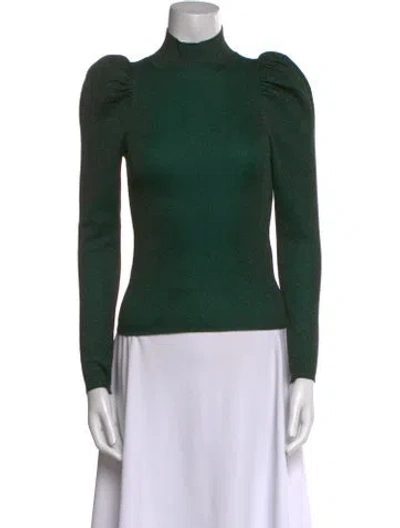 Pre-owned Alice And Olivia Wool Turtleneck Sweatshirt In Green