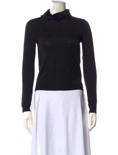 Pre-owned Alice And Olivia Wool Turtleneck Top In Black
