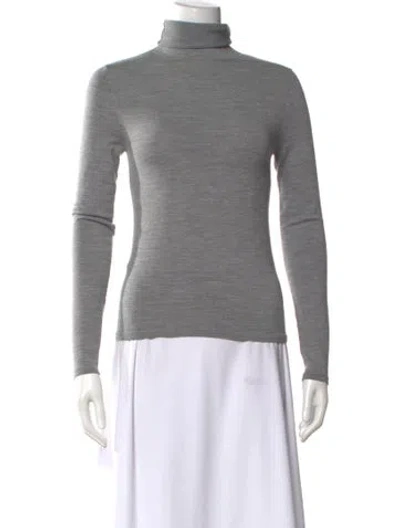 Pre-owned Alice And Olivia Wool Turtleneck Top In Gray