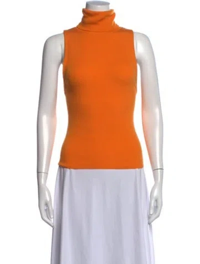 Pre-owned Alice And Olivia Wool Turtleneck Top In Orange