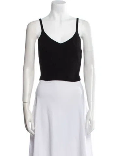 Pre-owned Alice And Olivia Wool V-neck Sweater In Black