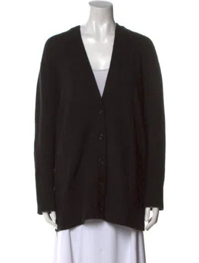 Pre-owned Alice And Olivia Wool V-neck Sweater In Black
