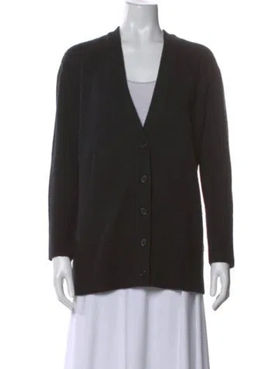 Pre-owned Alice And Olivia Wool V-neck Sweater In Black