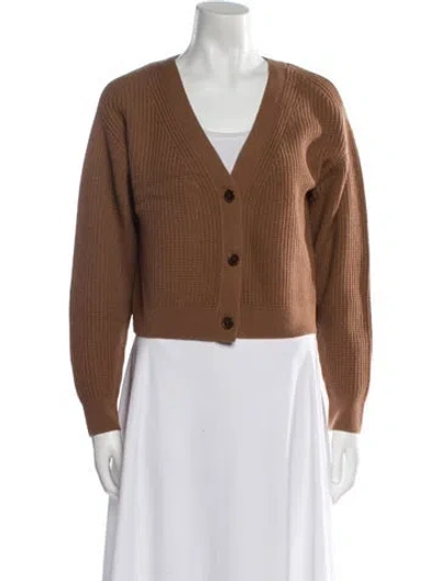 Pre-owned Alice And Olivia Wool V-neck Sweater In Brown