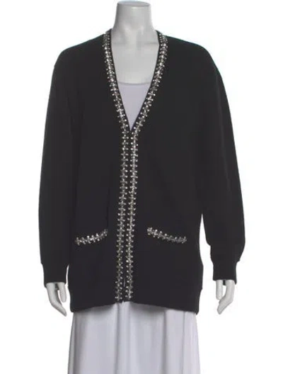 Pre-owned Alice And Olivia Wool V-neck Sweater In Gray