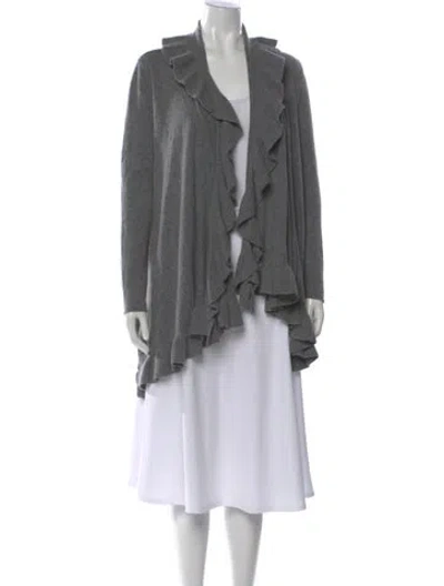 Pre-owned Alice And Olivia Wool V-neck Sweater In Gray