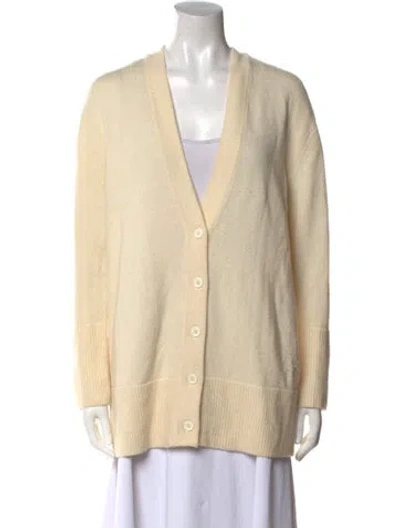 Pre-owned Alice And Olivia Wool V-neck Sweater In Neutral