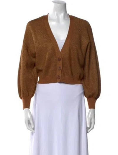 Pre-owned Alice And Olivia Wool V-neck Sweater In Neutral