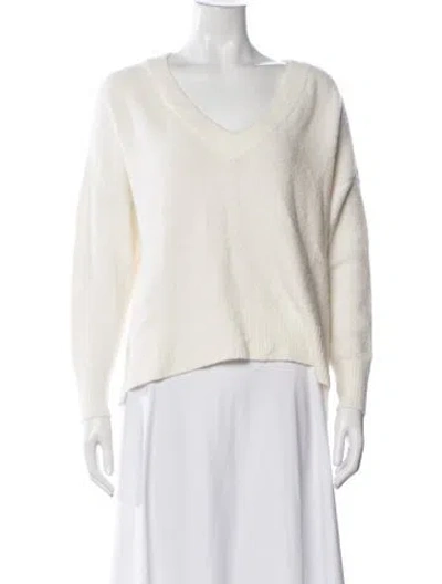 Pre-owned Alice And Olivia Wool V-neck Sweater In Neutral