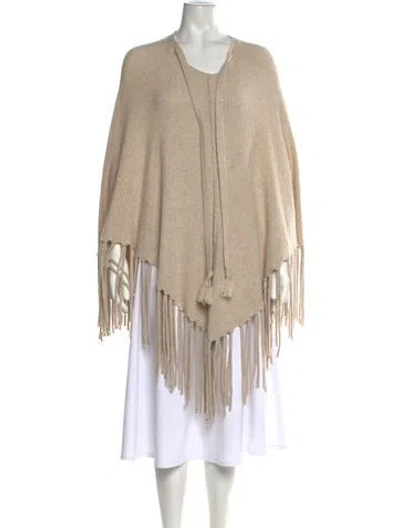 Pre-owned Alice And Olivia Wool V-neck Sweater In Neutrals