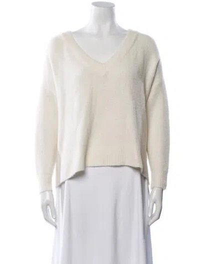 Pre-owned Alice And Olivia Wool V-neck Sweater In Neutrals