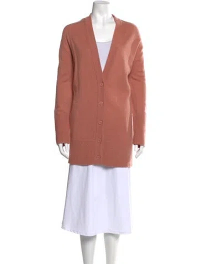 Pre-owned Alice And Olivia Wool V-neck Sweater In Orange