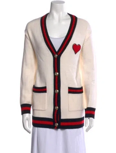 Pre-owned Alice And Olivia Wool V-neck Sweater W/ Tags In Neutral