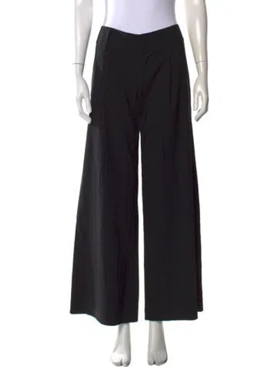 Pre-owned Alice And Olivia Wool Wide Leg Pants In Black