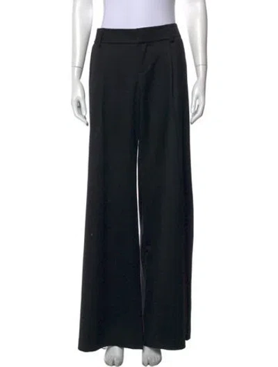 Pre-owned Alice And Olivia Wool Wide Leg Pants In Black