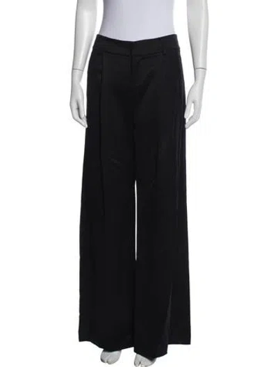 Pre-owned Alice And Olivia Wool Wide Leg Pants In Black