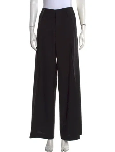 Pre-owned Alice + Olivia Wool Wide Leg Pants In Black