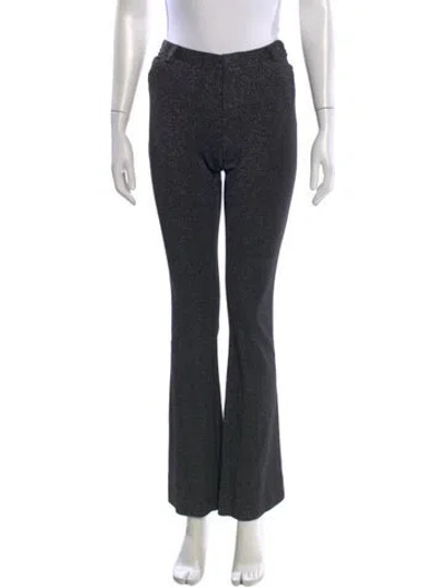 Pre-owned Alice + Olivia Wool Wide Leg Pants In Black/metallic