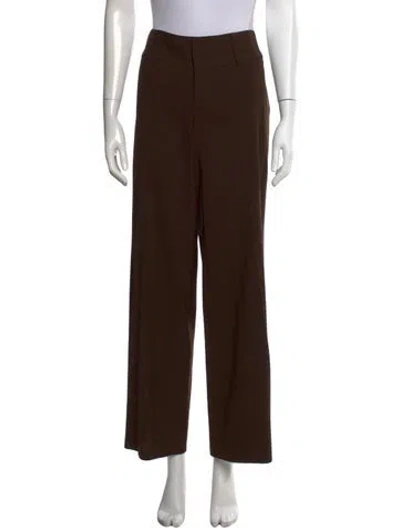 Pre-owned Alice + Olivia Wool Wide Leg Pants In Brown
