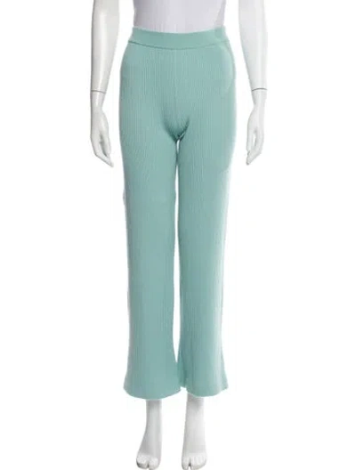 Pre-owned Alice And Olivia Wool Wide Leg Pants In Green