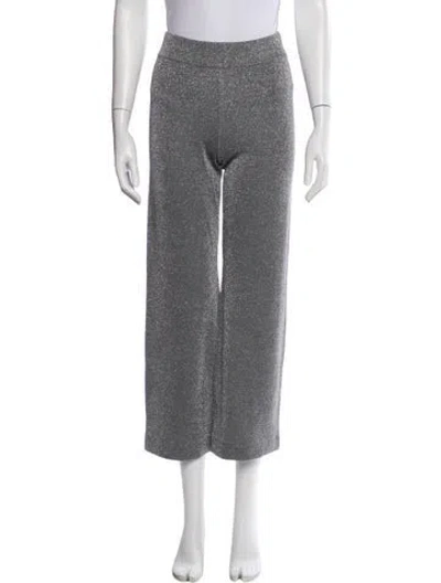 Pre-owned Alice And Olivia Wool Wide Leg Pants In Silver