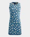 Alice And Olivia Wynell Embroidered Denim Mini Dress