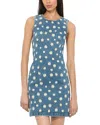 Alice And Olivia Wynell Embroidered Denim Mini Dress In Medium Wash