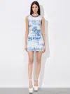 Alice And Olivia Wynell Printed Stretch-jersey Mini Dress In Chateau