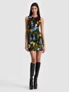 Alice And Olivia Wynell A-line Mini Dress Social Hour Black In Black