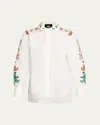 Alice And Olivia X Grateful Dead Dimitra Oversized Button-front Shirt In White