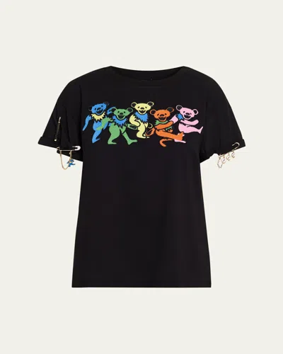 Alice And Olivia X Grateful Dead Evan Oversized T-shirt In Black