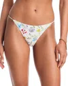 Alice & Olivia X Pq Swim Embroidered Rope Cheeky Bikini Bottom In Multi