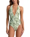 Alice & Olivia X Pq Swim Pq Swim X Alice And Olivia Halter One Piece Swimsuit In Green