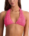 Alice & Olivia X Pq Swim Pq Swim X Alice And Olivia Macrame Halter Bikini Top In Pink