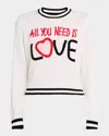 Alice And Olivia X The Beatles Rorie Wool-blend Pullover In Soft White Multi
