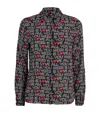Alice And Olivia X The Beatles All You Need Is Love Willa Silk Placket Top