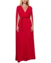 Alice And Olivia Zenaida Maxi Cape Dress In Red