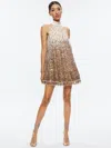 Alice And Olivia Zenon Cape Mini Dress In Brown