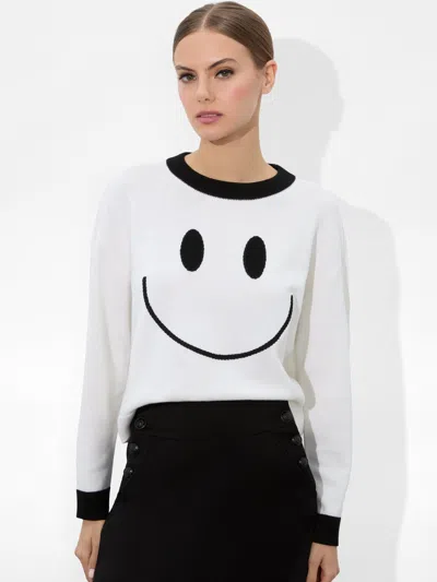 Alice And Olivia Ziggy Pullover In Soft White/black