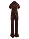 Alice And Olivia Zip-front Corduroy Jumpsuit In Brown