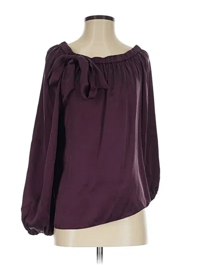 Pre-owned Alice & Trixie 3/4 Sleeve Silk Top Burgundy Boatneck Tops