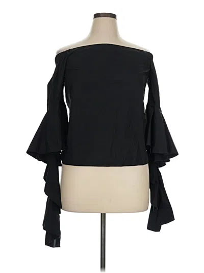 Pre-owned Alice & Trixie 3/4 Sleeve Top Black Off The Shoulder Neckline Tops